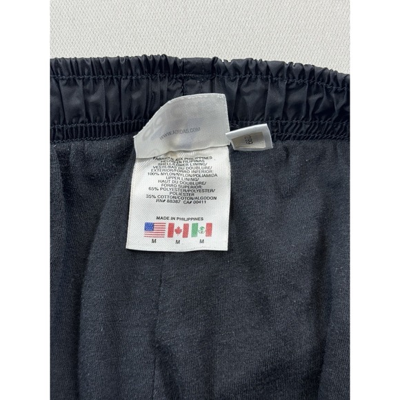 Adidas Track Pants Vintage 90s Women's Medium Black Windbreaker Y2K Baggy Lined‎ - Picture 9 of 12